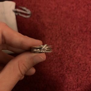 David Yurman X Collection Ring With Diamonds